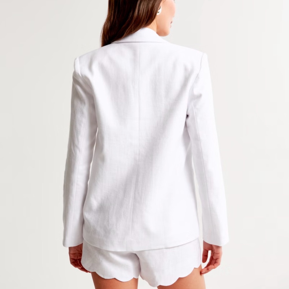 Abercrombie & Fitch Premium White Linen Blazer - Picture 7 of 9